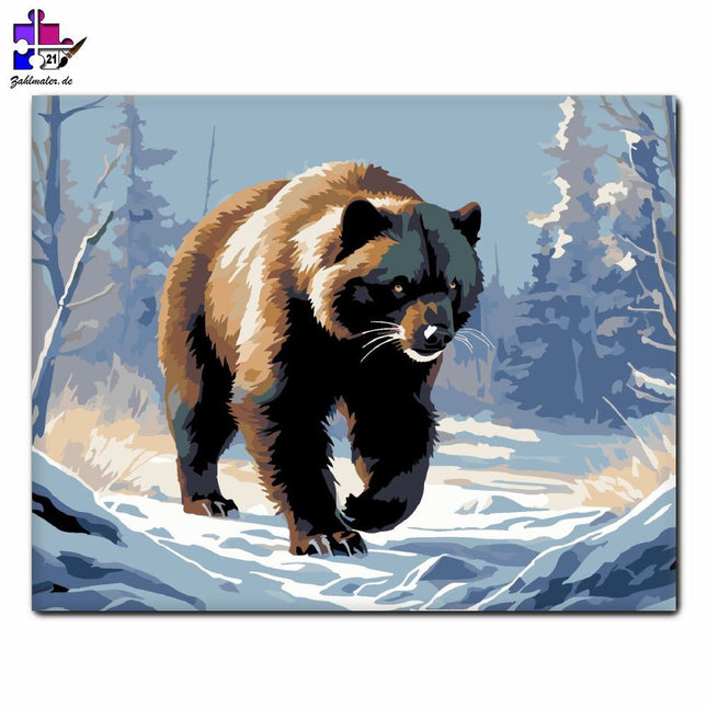 Wölfe in der verschneiten Tundra | Malen nach Zahlen-Zahlmaler.de