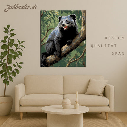 Binturong im Dschungel | Malen nach Zahlen-Zahlmaler.de