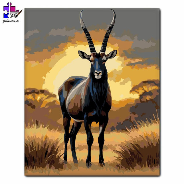 Savannen-Rappenantilope | Malen nach Zahlen-Zahlmaler.de