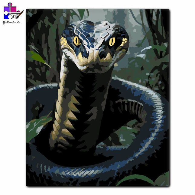 Königskobra im Dschungel | Malen nach Zahlen-Zahlmaler.de