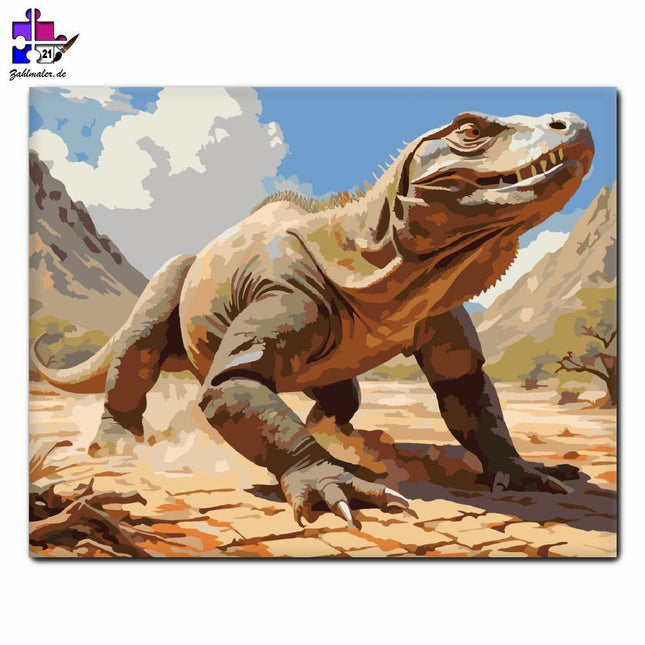 Komodowaran in der Savanne | Malen nach Zahlen-Zahlmaler.de