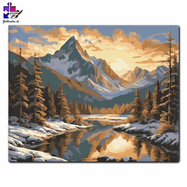 Die Harmonie der Goldenen Berge | Malen nach Zahlen-Zahlmaler.de