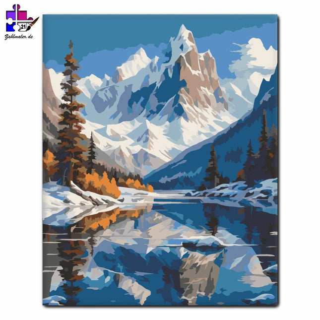 Gebirgsreflexion Gelassenheit | Malen nach Zahlen-Zahlmaler.de