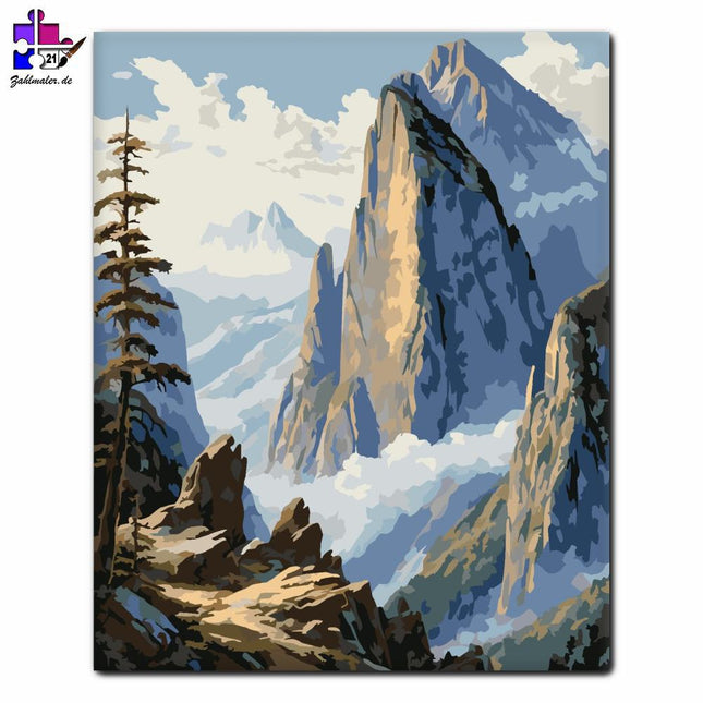 Prächtiger Bergblick | Malen nach Zahlen-Zahlmaler.de