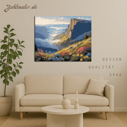 Wildflower Mountain Rock and Valley | Malen nach Zahlen-Zahlmaler.de