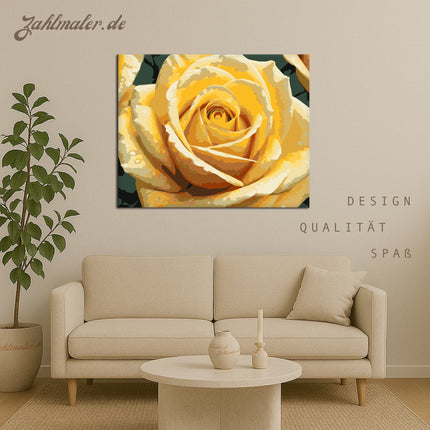 Goldgelbe Rose | Malen nach Zahlen-Zahlmaler.de