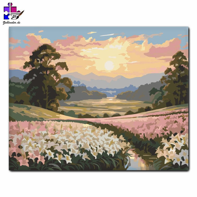 Lilienfeld bei Sonnenuntergang | Malen nach Zahlen-Zahlmaler.de