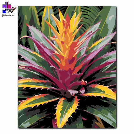 Bunte Bromelien | Malen nach Zahlen-Zahlmaler.de