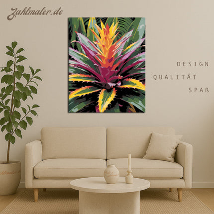 Bunte Bromelien | Malen nach Zahlen-Zahlmaler.de