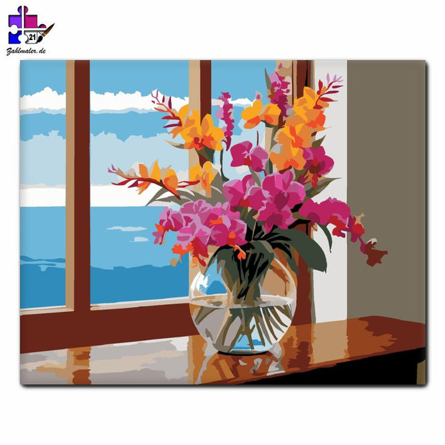 Tropische Orchideen und Paradiesvögel | Malen nach Zahlen-Zahlmaler.de