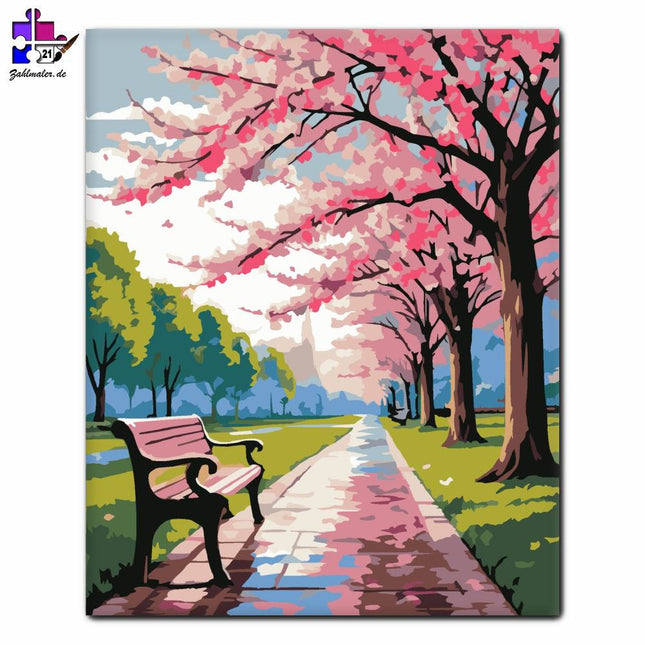 Kirschblütenwanderung | Malen nach Zahlen-Zahlmaler.de
