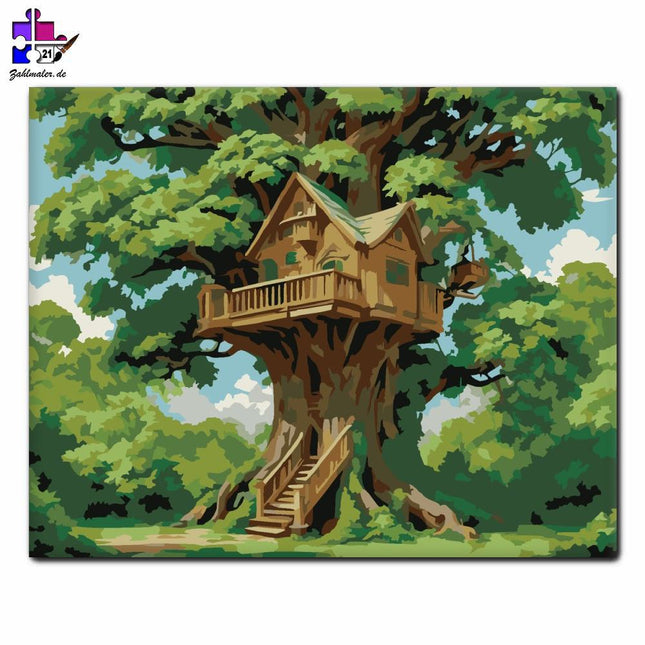 Eichenbaum Lombhaus | Malen nach Zahlen-Zahlmaler.de