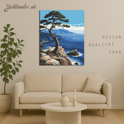 Seaside Pine an der Felsenküste | Malen nach Zahlen-Zahlmaler.de