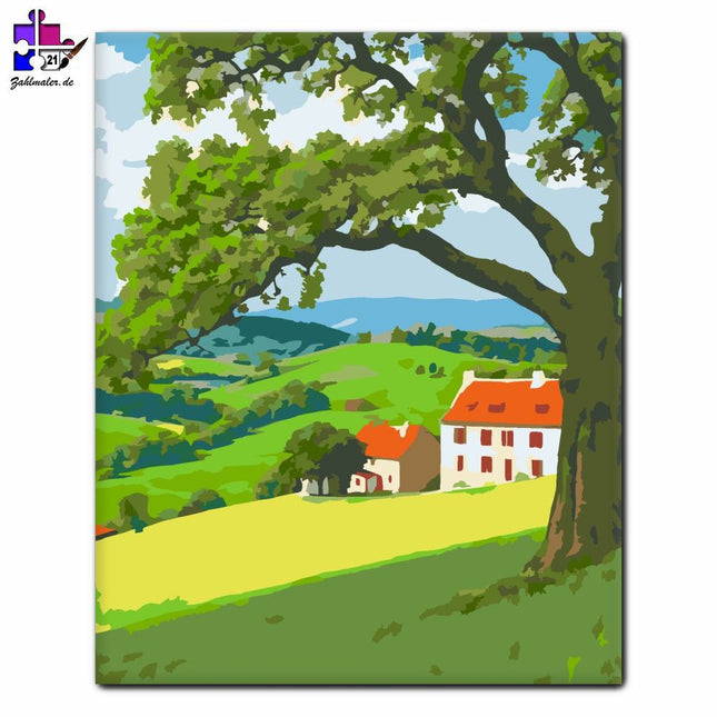 Gelassenheit auf dem Land | Malen nach Zahlen-Zahlmaler.de
