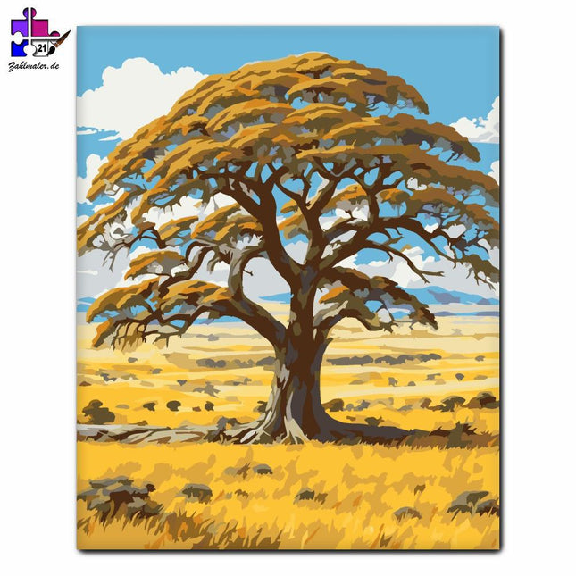 Akazienbaum in der Savanne | Malen nach Zahlen-Zahlmaler.de