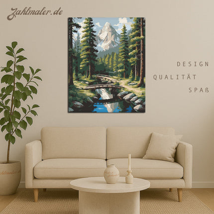 Kiefernwald Berglandschaft | Malen nach Zahlen-Zahlmaler.de