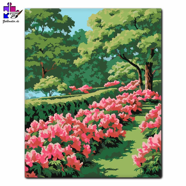 Azaleen in voller Blüte | Malen nach Zahlen-Zahlmaler.de