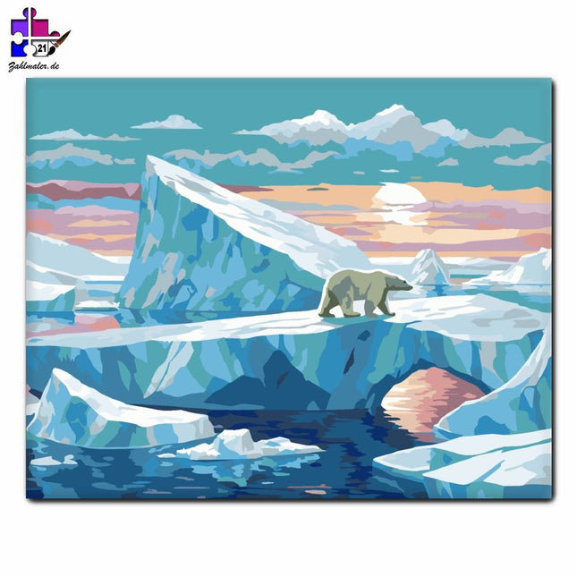 Eisberge und Eisbären | Malen nach Zahlen-Zahlmaler.de