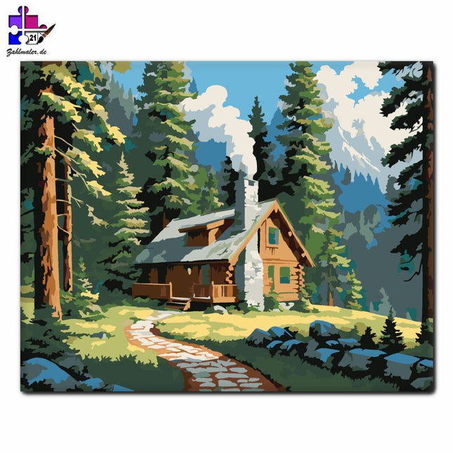 Waldhäuschen in Fenyves | Malen nach Zahlen-Zahlmaler.de