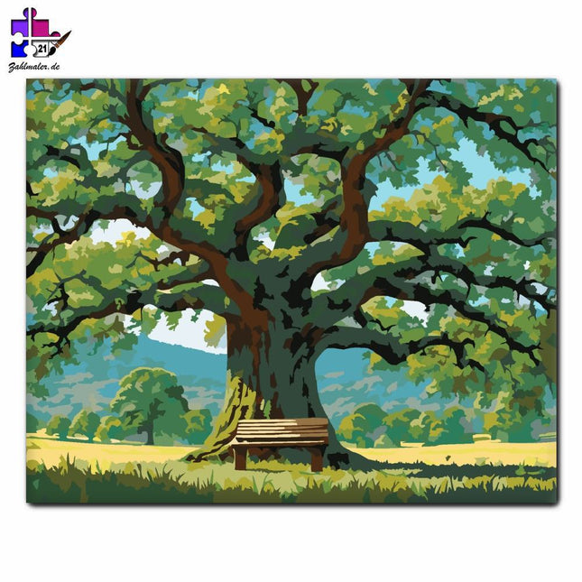 Einsame Eiche in der Prärie | Malen nach Zahlen-Zahlmaler.de