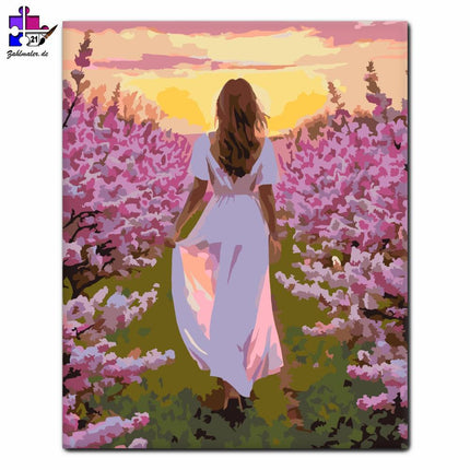 Sonnenuntergang Lila Orgelfeld | Malen nach Zahlen-Zahlmaler.de