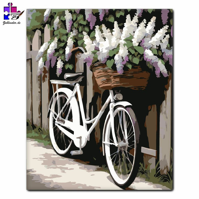 Fahrrad mit Orgel | Malen nach Zahlen-Zahlmaler.de