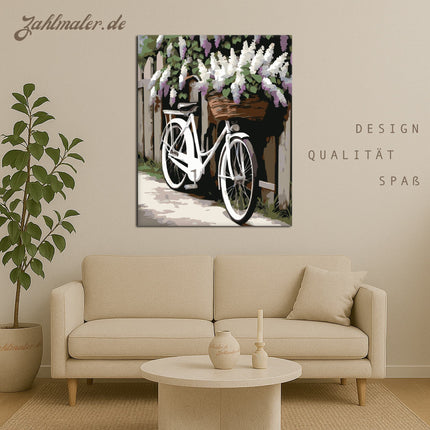 Fahrrad mit Orgel | Malen nach Zahlen-Zahlmaler.de