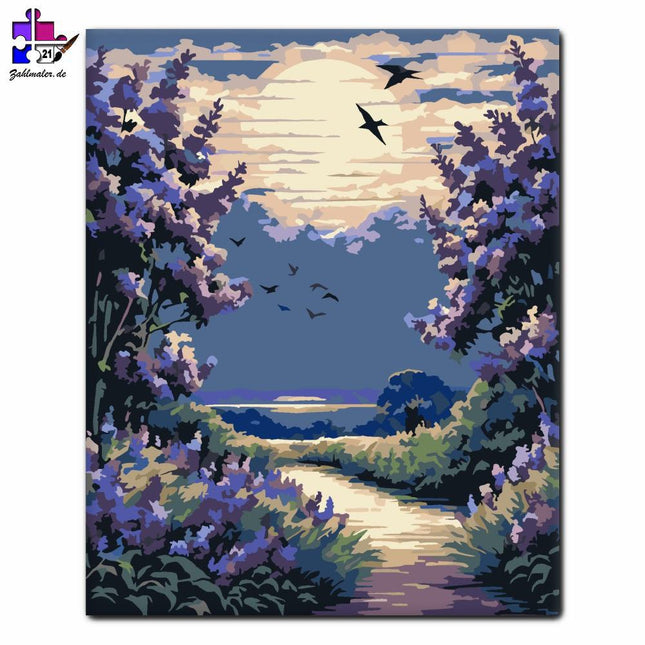 Twilight Purple Lilac Orgone Bushes | Malen nach Zahlen-Zahlmaler.de