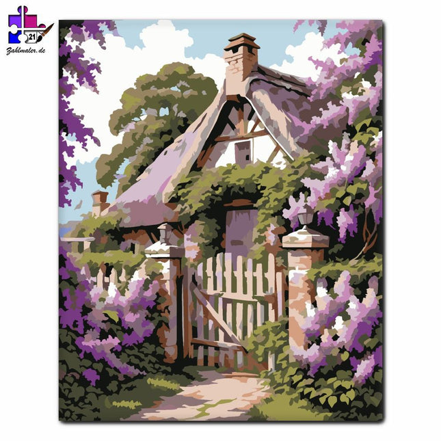 Orgelbusch am Bauernhaustor | Malen nach Zahlen-Zahlmaler.de