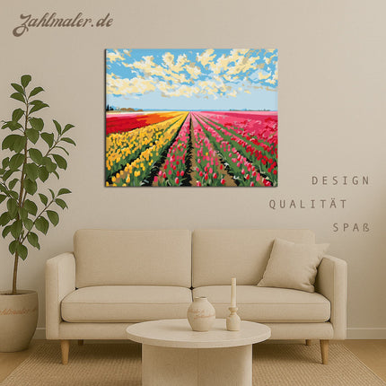 Tulpenfeld | Malen nach Zahlen-Zahlmaler.de