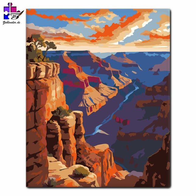 Sonnenuntergang über dem Grand Canyon | Malen nach Zahlen-Zahlmaler.de
