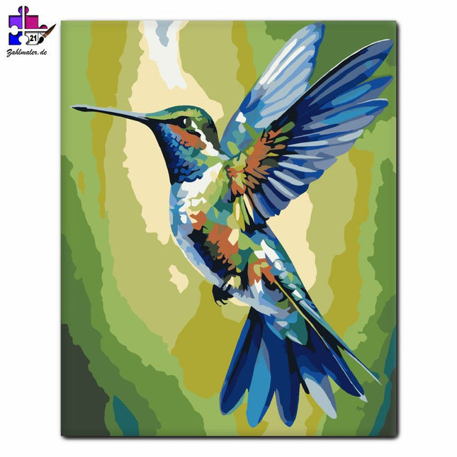 Bunter Kolibri-Feger | Malen nach Zahlen-Zahlmaler.de
