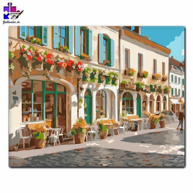 Flowery Spring Town Square | Malen nach Zahlen-Zahlmaler.de