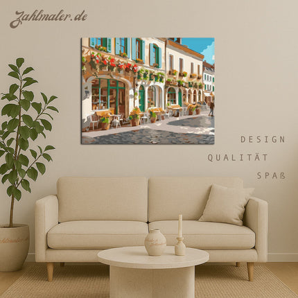 Flowery Spring Town Square | Malen nach Zahlen-Zahlmaler.de