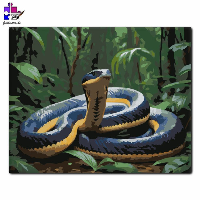 Königskobra im Dschungel | Malen nach Zahlen-Zahlmaler.de
