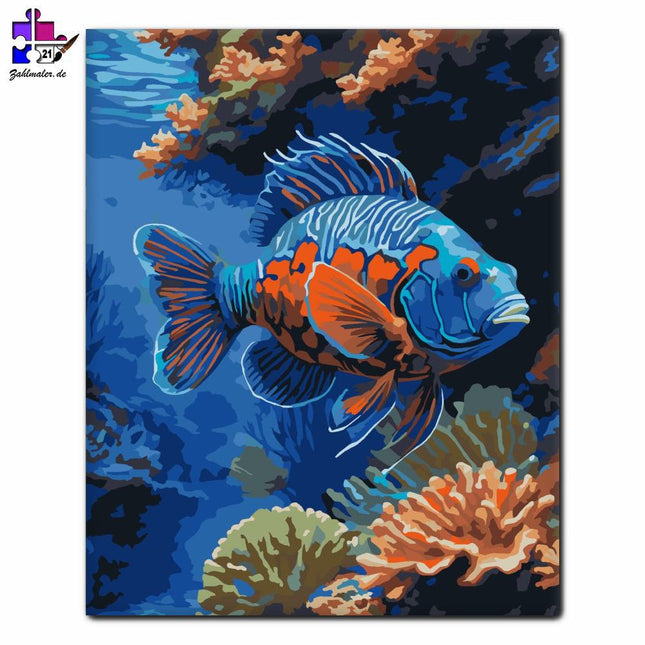 Mandarinfisch am Korallenriff | Malen nach Zahlen-Zahlmaler.de