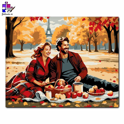 Herbstliches Picknick im Park | Malen nach Zahlen-Zahlmaler.de