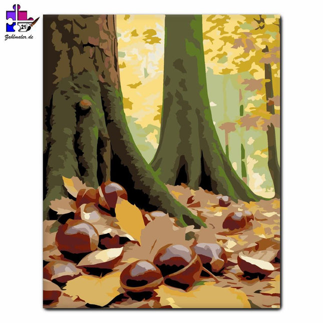 Herbst-Kastanienwald | Malen nach Zahlen-Zahlmaler.de