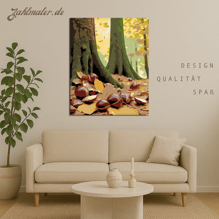 Herbst-Kastanienwald | Malen nach Zahlen-Zahlmaler.de