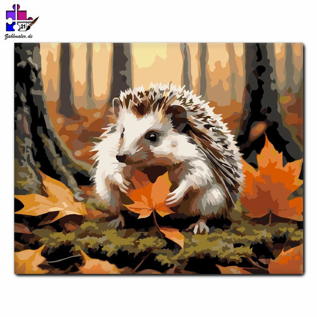 Herbstwald mit Sünde und Laub | Malen nach Zahlen-Zahlmaler.de