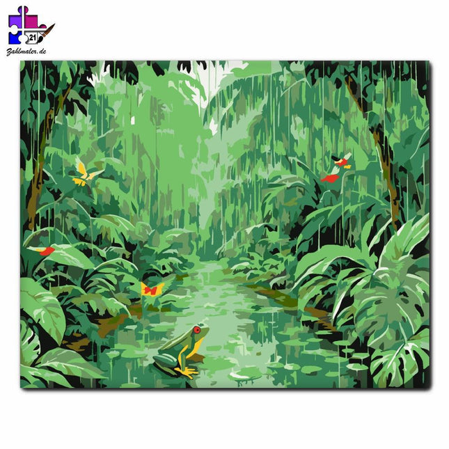 Tropischer Regenwald Pfad | Malen nach Zahlen-Zahlmaler.de