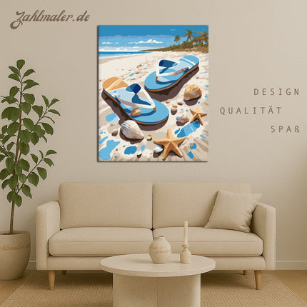 Strand Flip-Flop Sommer | Malen nach Zahlen-Zahlmaler.de