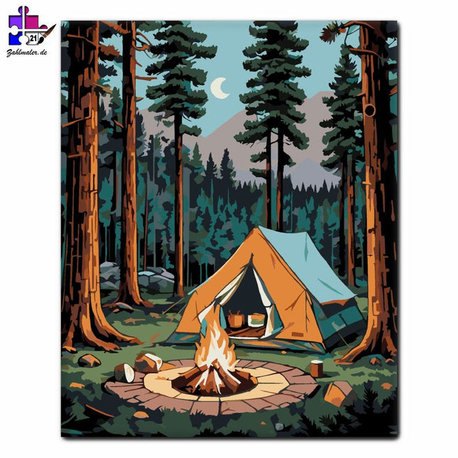 Übernachtung im Zeltlager in Fenyves | Malen nach Zahlen-Zahlmaler.de