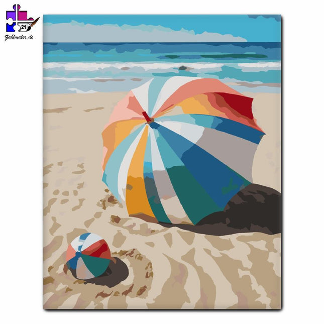 Bunte Szene am Meer | Malen nach Zahlen-Zahlmaler.de