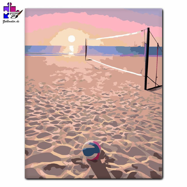 Sunrise Beach Volleyballplatz | Malen nach Zahlen-Zahlmaler.de