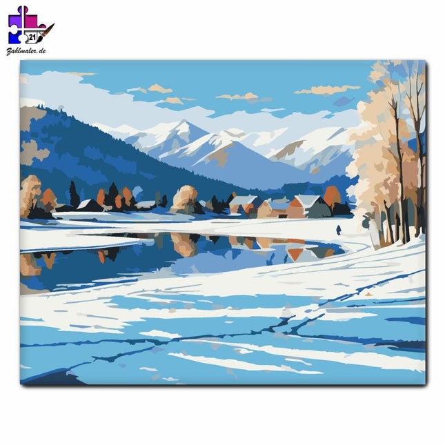 Verschneites Tal | Malen nach Zahlen-Zahlmaler.de