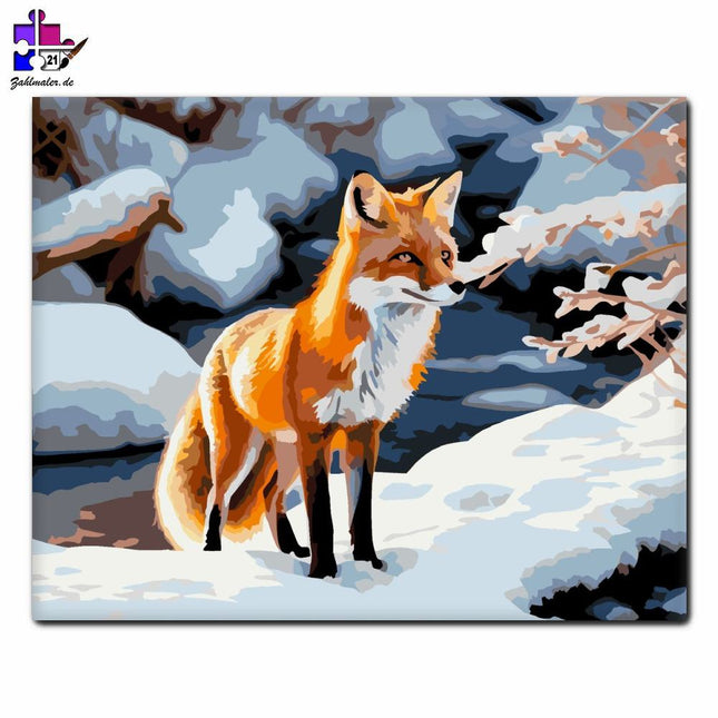Fuchs Winterlandschaft | Malen nach Zahlen-Zahlmaler.de