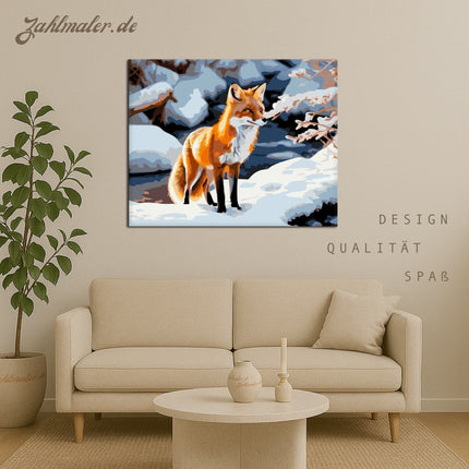 Fuchs Winterlandschaft | Malen nach Zahlen-Zahlmaler.de