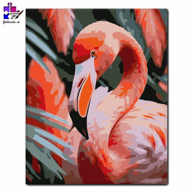 Flamingo Nahaufnahme | Malen nach Zahlen-Zahlmaler.de