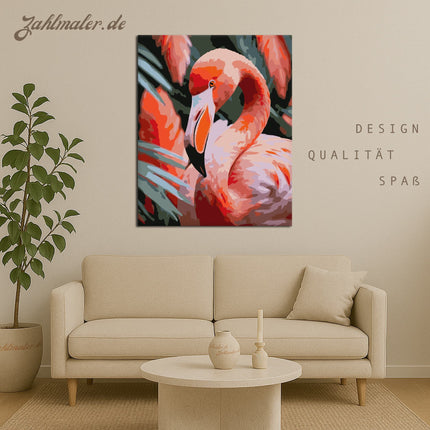 Flamingo Nahaufnahme | Malen nach Zahlen-Zahlmaler.de